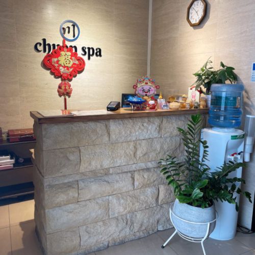 Reception counter at Chuan Spa